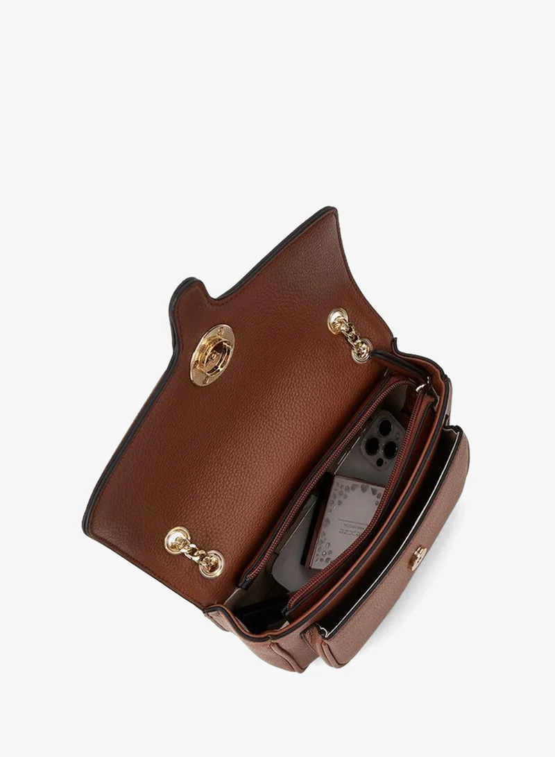 Paprika BROWN Animal Print Crossbody Bag with Chain Strap and Flap Closure for Women | Best Price UAE
