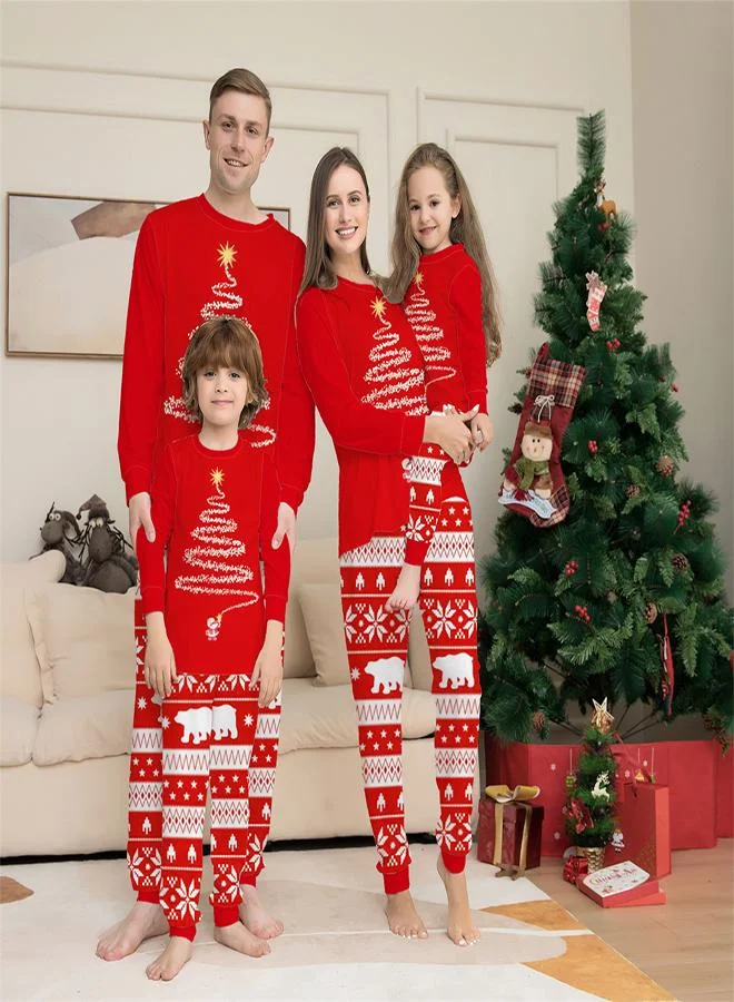 babyqlo Christmas Tree printed t-shirt with printed pajama set for female