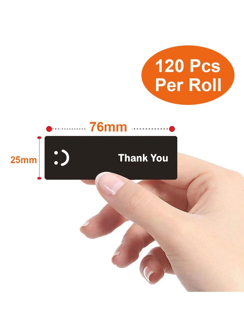 Winner 240 PCS 1" x 3" Smile Thank You Stickers, Black and White Color Rectangle Gift Envelope Seals, Thank You Lables for Small Bussiness, Packaging, Online Retailers, Boutiques, Boxes(2 Roll) - Image 4