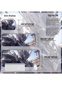 Mouse Pad Oversized Gundam Computer Keyboard Pad Cartoon Game Mouse Pad Boys E-sports Computer Thickened Desk Pad-Color:900*400*4mm-Pattern:Up To 38