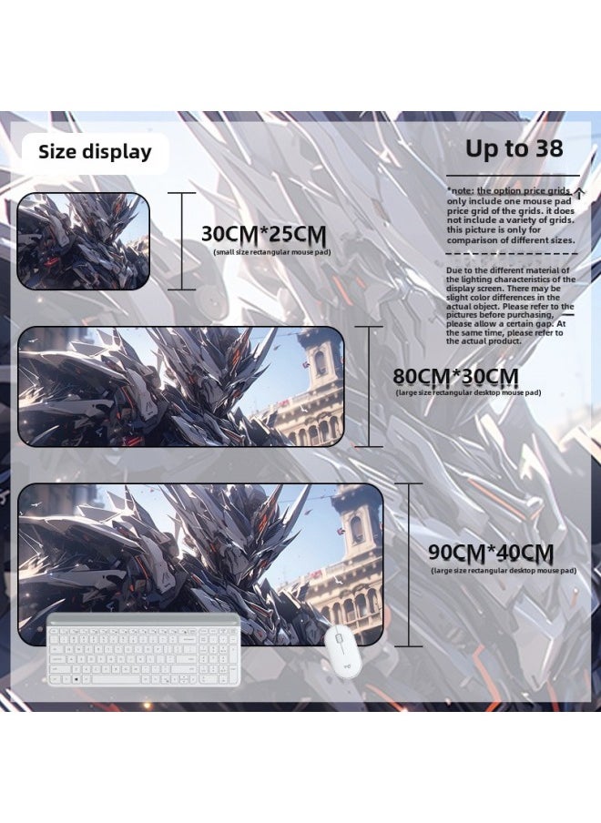 Generic - Mouse Pad Oversized Gundam Computer Keyboard Pad Cartoon Game Mouse Pad Boys E-sports Computer Thickened Desk Pad-Color:900*400*4mm-Pattern:Up To 38 - Image 1
