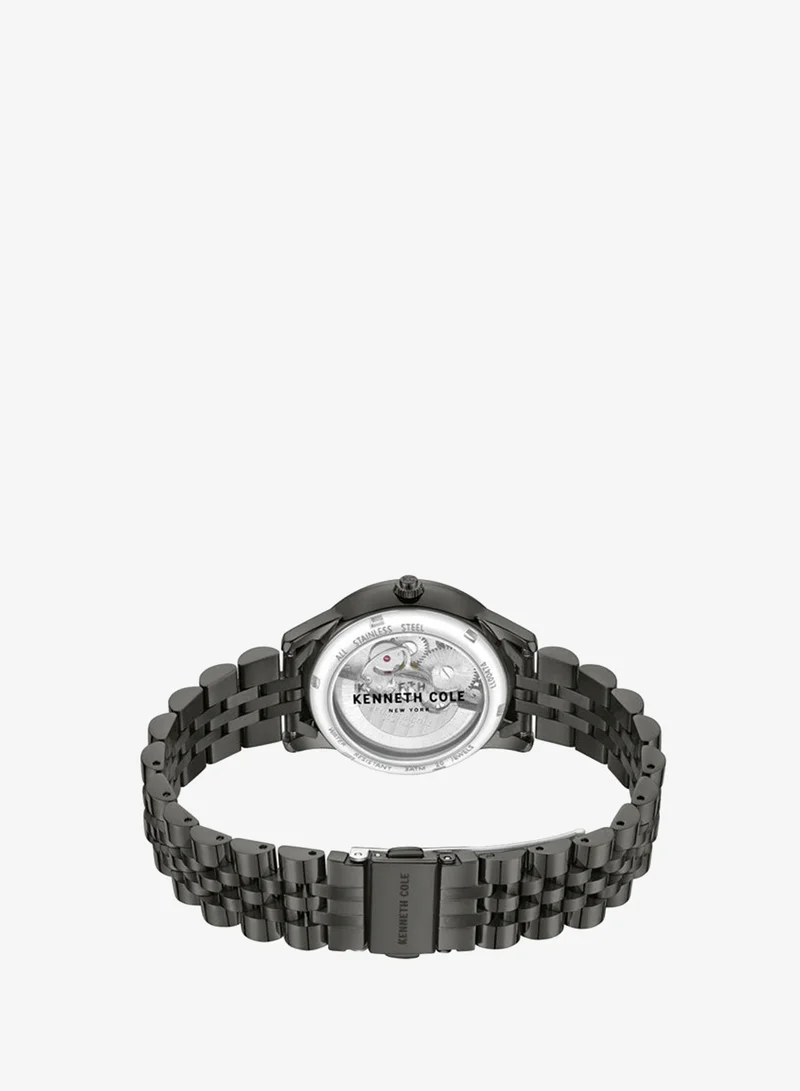Kenneth Cole New York Gunmetal Dial Gunmetal Stainless Steel Bracelet Automatic Watch for Women 36mm