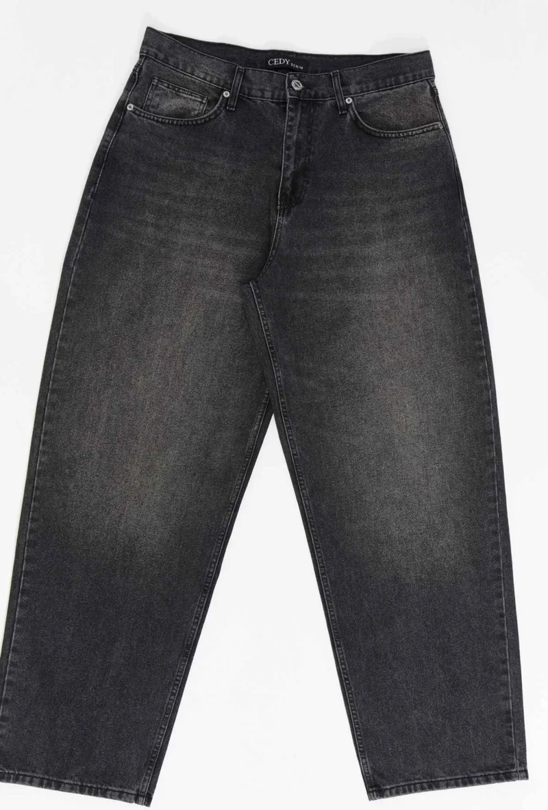 Cedy Denim Men's High Waist Baggy Skater Jean