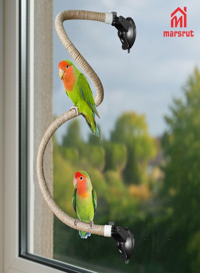 Marsrut Suction Cup Rope Bird Perch - Bendable Parrot Standing Toy for Climbing & Grinding, Engagement Toys for Window, Bath, Car, Travel, Birdcage Accessories for Small & Medium Bird - Image 4