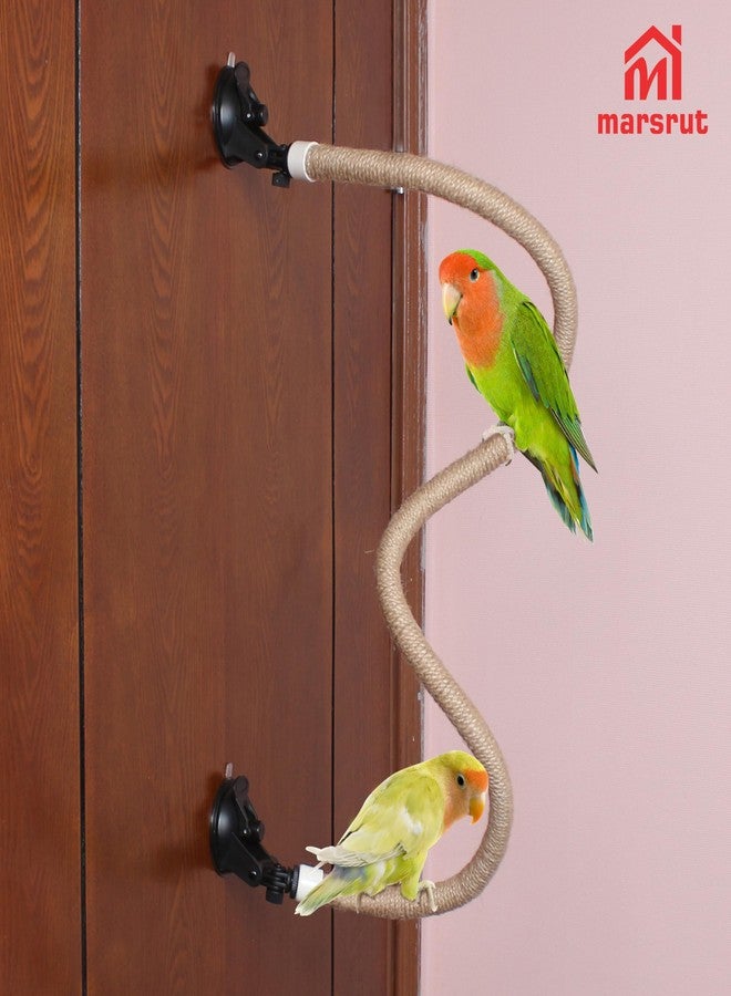 Marsrut Suction Cup Rope Bird Perch - Bendable Parrot Standing Toy for Climbing & Grinding, Engagement Toys for Window, Bath, Car, Travel, Birdcage Accessories for Small & Medium Bird - Image 5