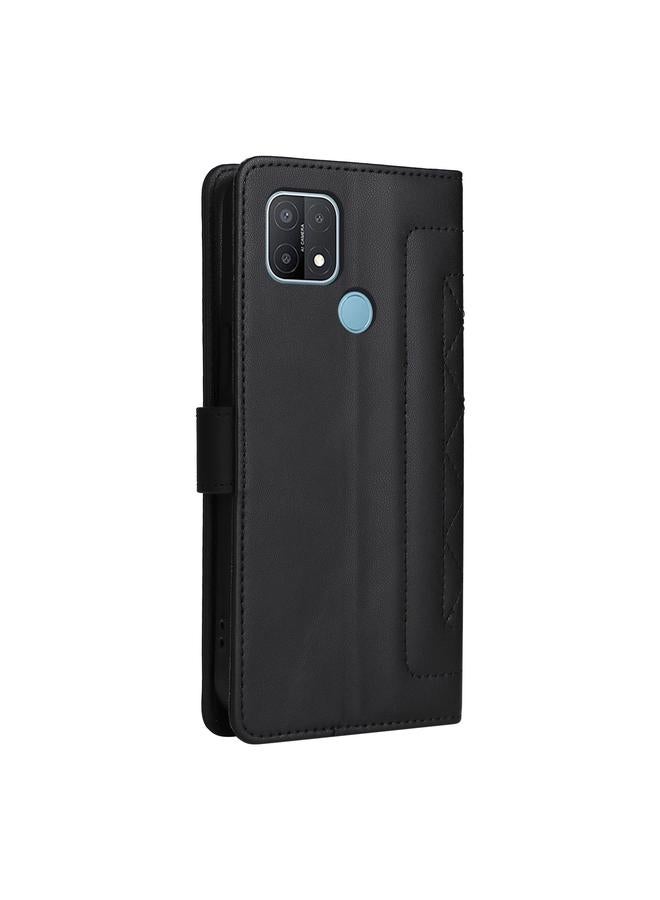 اس-توب جراب هاتف OPPO A15 / A15s جراب هاتف جلدي شبكي ماسي قابل للطي - Image 3