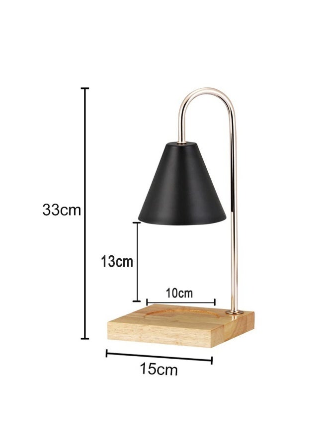 Candle Warmer Lamp, Dimmable Electric Wax Melter with Black Shade & Wood Base, Compatible with Large Jar Candles - Image 4