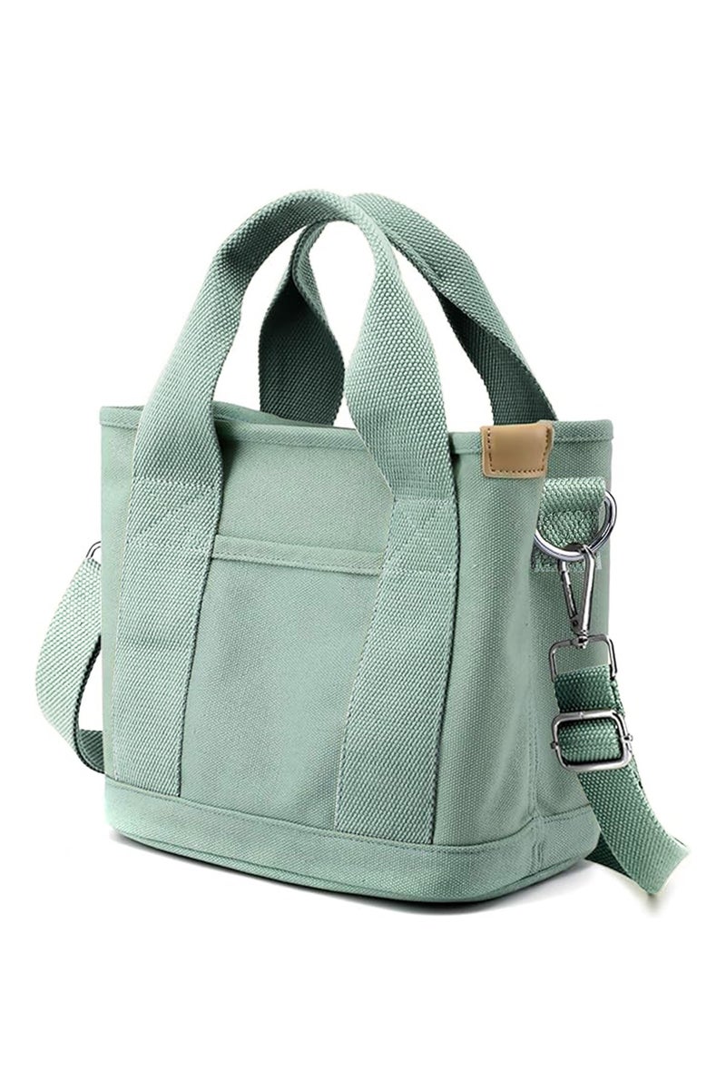 أوزيغالور حقيبة حمل قماشية خضراء للنساء | حقيبة كتف عصرية متعددة الجيوب للتسوق والعمل - Image 1