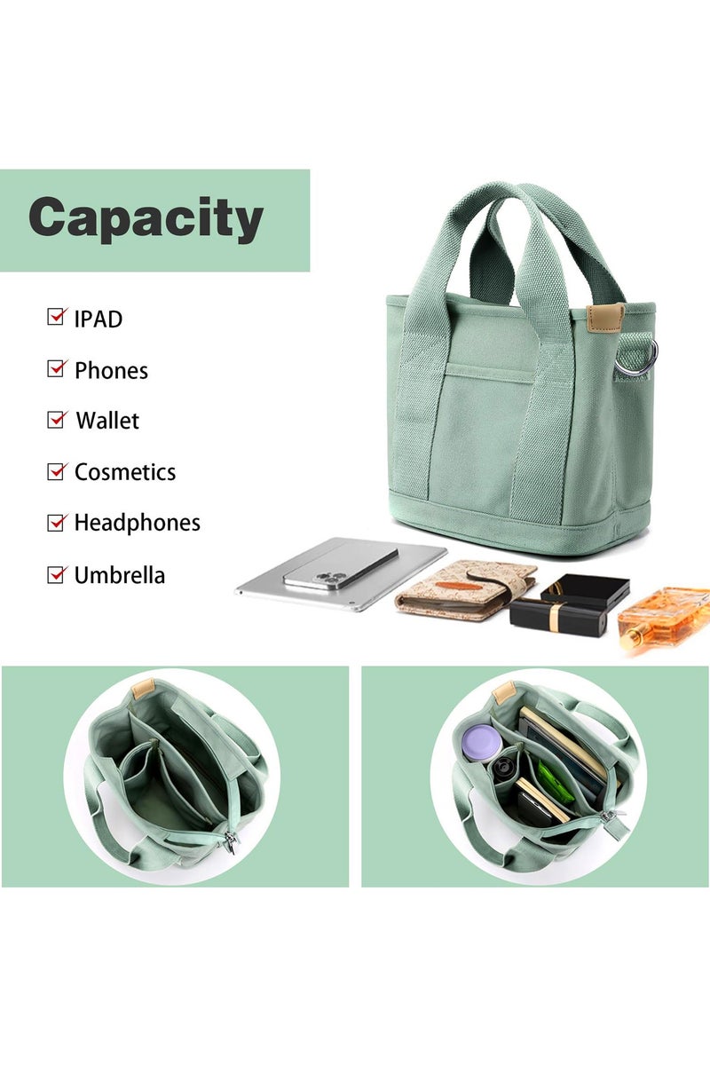 أوزيغالور حقيبة حمل قماشية خضراء للنساء | حقيبة كتف عصرية متعددة الجيوب للتسوق والعمل - Image 5