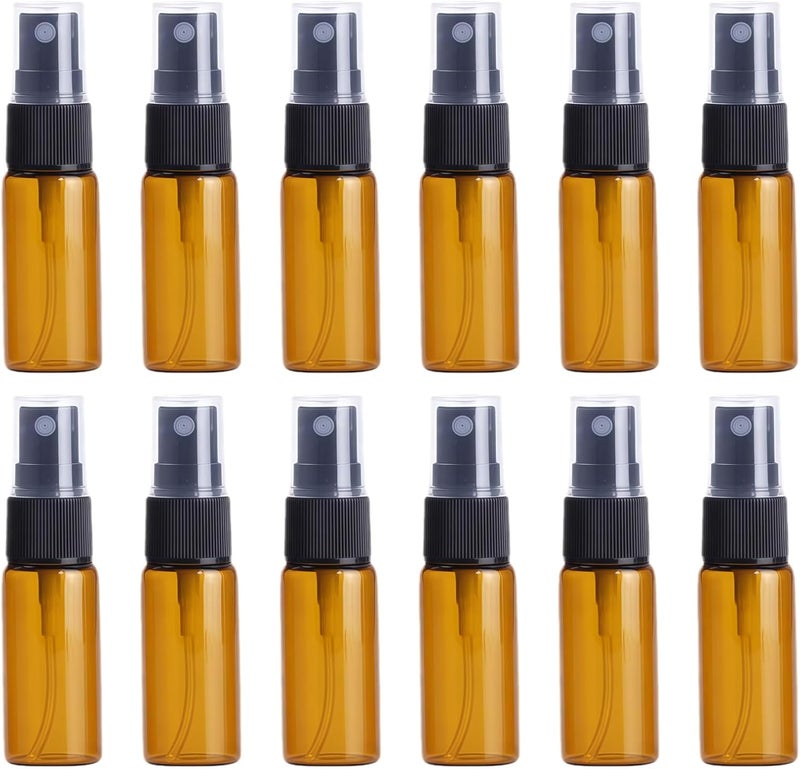 UPSTORE 12Pcs 20ml/0.7oz Glass Spray Bottles Empty Refillable Fine Mist Spray Bottle Dispenser with Cap Essential Oil Liquid Containers Jar for Perfume - Image 1
