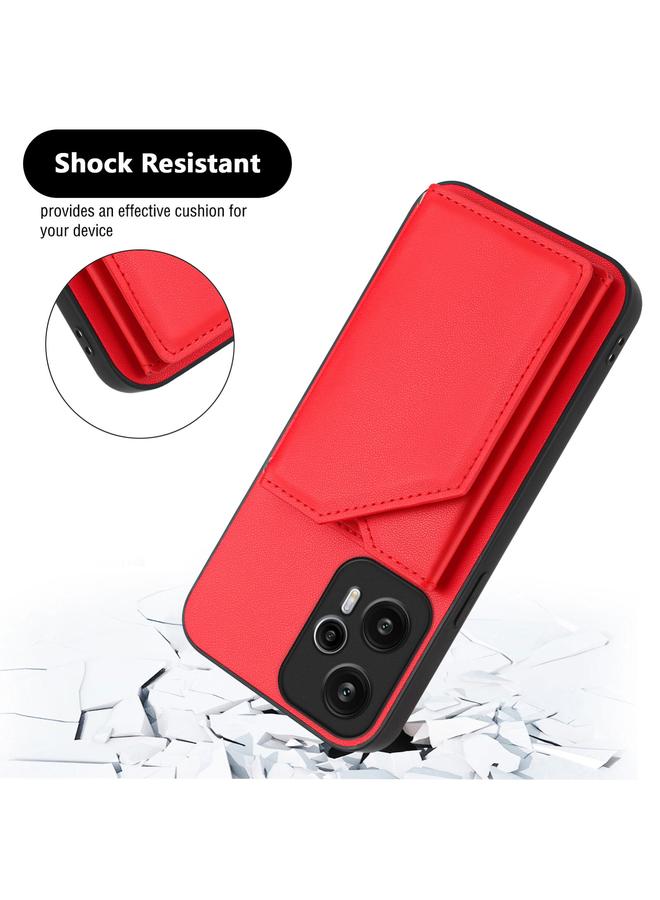 S-TOP Case For Redmi Note 12 Turbo Skin Feel Four Card Slots Phone Case with Wrist Strap - Image 3