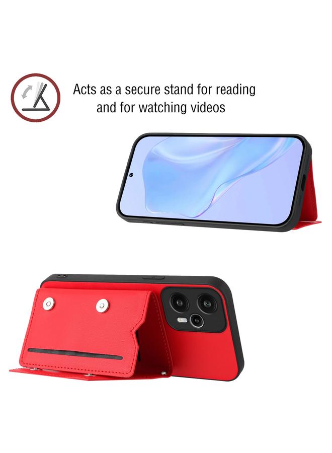 S-TOP Case For Redmi Note 12 Turbo Skin Feel Four Card Slots Phone Case with Wrist Strap - Image 4