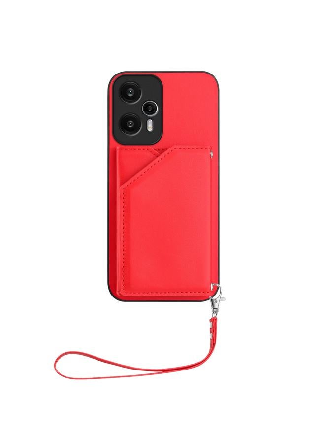 S-TOP Case For Redmi Note 12 Turbo Skin Feel Four Card Slots Phone Case with Wrist Strap - Image 2