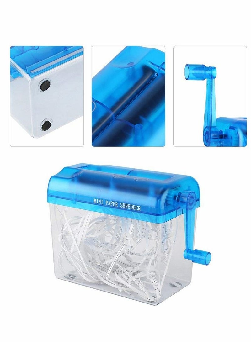 Mini Hand Shredder, Portable Cross-Cut Paper Shredder A6 Manual Paper Cut Shredder