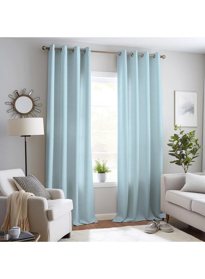 ستارة باب Encasa XO بلون سادة - أزرق ثلجي - لوحة واحدة (بطول 7 أقدام)، قماش قطني خفيف الوزن، طارد للضوء غير معتم، لغرفة المعيشة وغرفة النوم (مجموعة من قطعة واحدة)، غير شفافة - Image 4