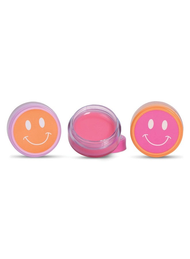 iscream Choose Happy Smiley Face Scented Classic Pot Style Set Of 3 Lip Balms - Image 1