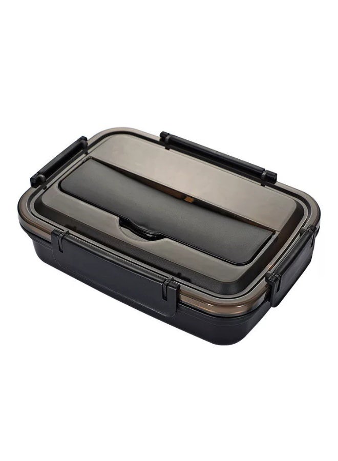 CKIKH stainless steel lunch box, three-compartment stainless steel bento box with leak-proof lid, individual food preparation box, equipped with tableware insulation layer, portable outdoor lunch box, suitable for adults, children, office workers and students. - Image 5