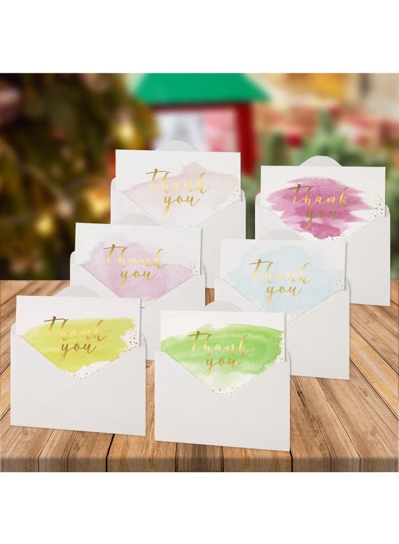 Watercolor Thank You Cards - 12 Packs with Envelopes for Wedding, Graduation, Teacher, Family - Image 3