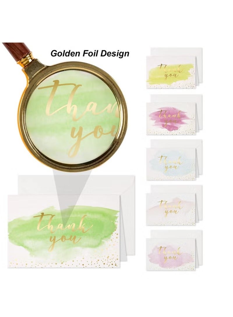 Watercolor Thank You Cards - 12 Packs with Envelopes for Wedding, Graduation, Teacher, Family - Image 4