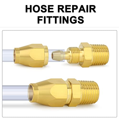 ChillWaves Brass Pneumatics Reusable Replacement Fitting，Hose-End Repair Fitting 1/4" ID Hose（1/4" Barb）x 1/4" NPT Rigid(5-PACK) - Image 5
