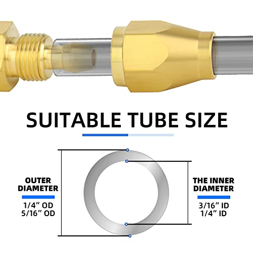 ChillWaves Brass Pneumatics Reusable Replacement Fitting，Hose-End Repair Fitting 1/4" ID Hose（1/4" Barb）x 1/4" NPT Rigid(5-PACK) - Image 3