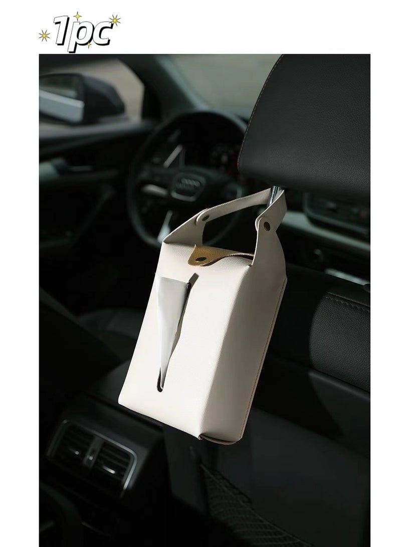 Generic 1pc Car Tissue Holder, PU Leather Tissue Box Cover Rectangular for Car, Car Tissue Box Holder for Car Backseat, Tissue Holder for Car Organization Accessories - Image 1