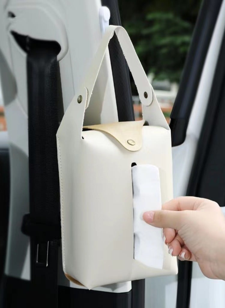 Generic 1pc Car Tissue Holder, PU Leather Tissue Box Cover Rectangular for Car, Car Tissue Box Holder for Car Backseat, Tissue Holder for Car Organization Accessories - Image 3