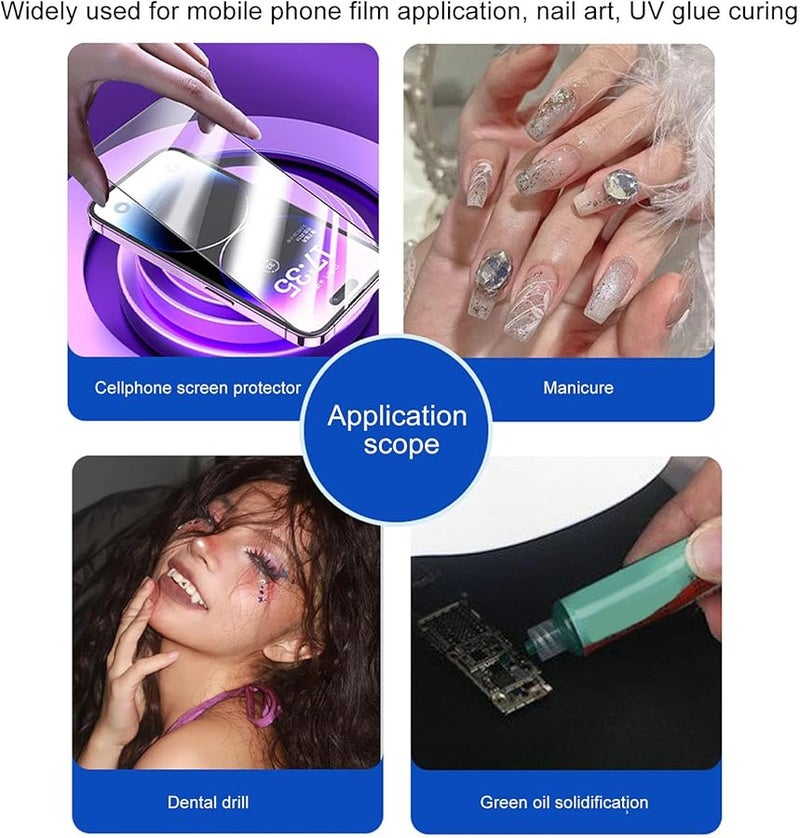 Acouto Portable USB Nail Art Lamp With 5 LED Beads 395nm Light White Oval - Image 3