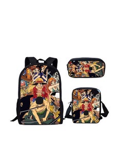 Cartoon anime backpack for primary and secondary school students, large capacity casual lightweight backpack, cartoon shoulder bag, pencil case, pencil case, and pencil case