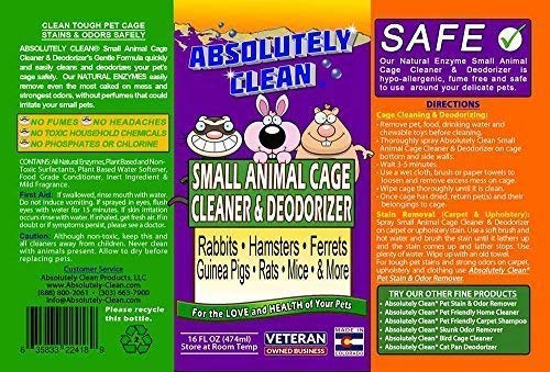 Absolutely Clean Amazing Small Animal Cage Cleaner, Just Spray/Wipe, Easily Removes Messes & Odors - Hamster Cages, Mice, Rat Cage, Guinea Pig Cage, Rabbit Cage, Ferret Cage, Dog Cage - USA Made - Image 3