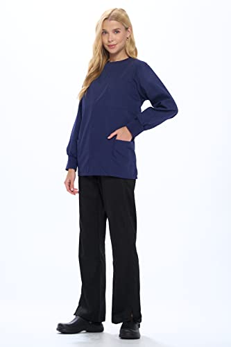 Natural Uniforms Warm Up Scrub Jacket-Navy Blue-X-Large - Image 5