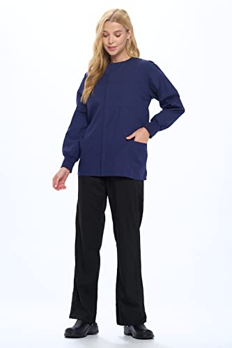 Natural Uniforms Warm Up Scrub Jacket-Navy Blue-X-Large - Image 4