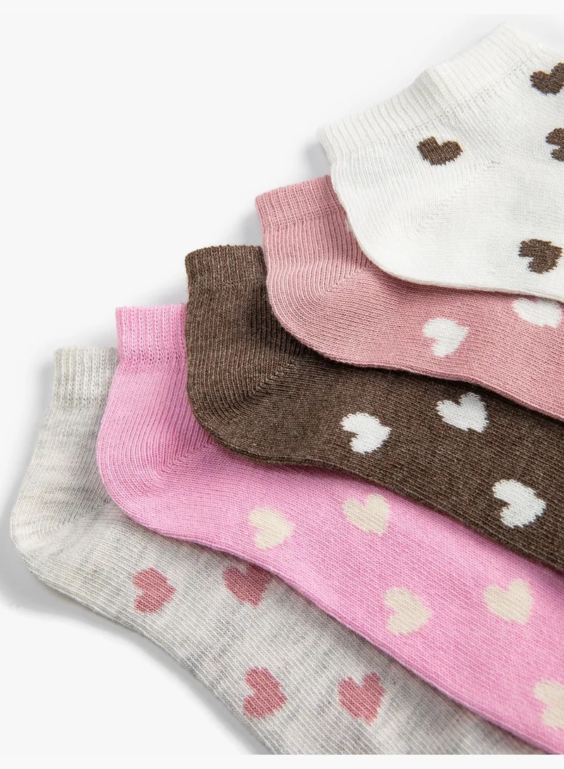 KOTON Heart 5-Pack Bootie Socks Set