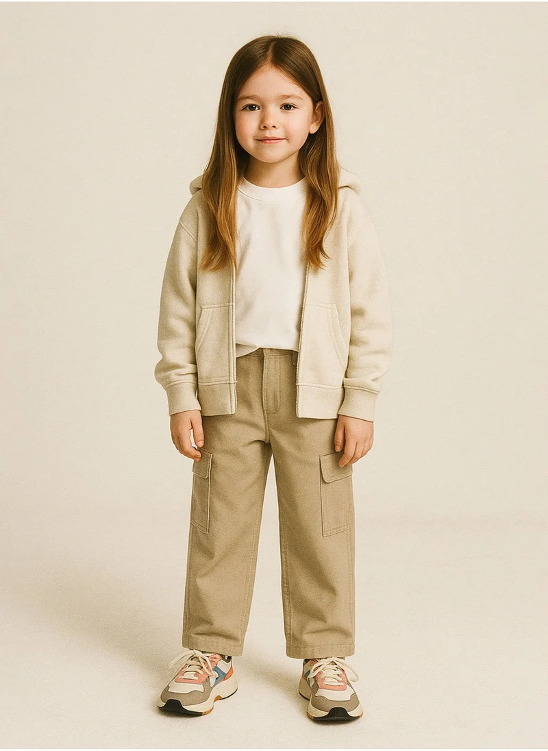 MINOTI Kids Girls Wide Leg Cargo Trousers