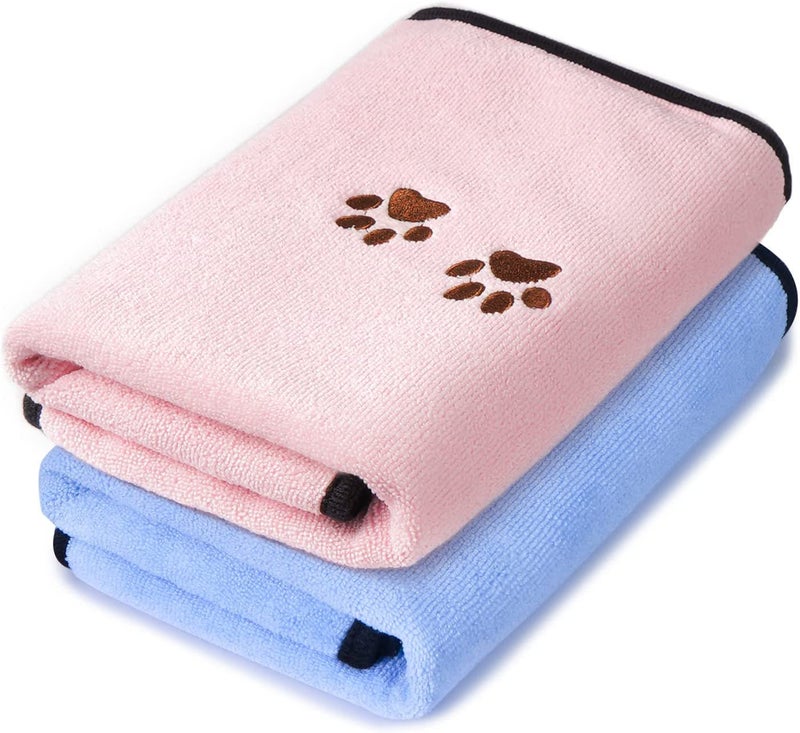 KUTKUT Pack of 2 Microfiber Dog Bath Towel Super Absorbent Pet Ultra Drying Towels for Medium & Large Dogs (SIZE: 140 cm x 70 cm) - Image 1
