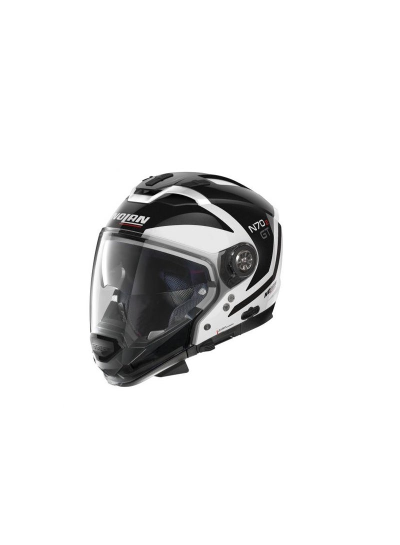 Nolan Helmet Crossover N70-2 GT GLARING N-COM 49 Metal White - Image 1