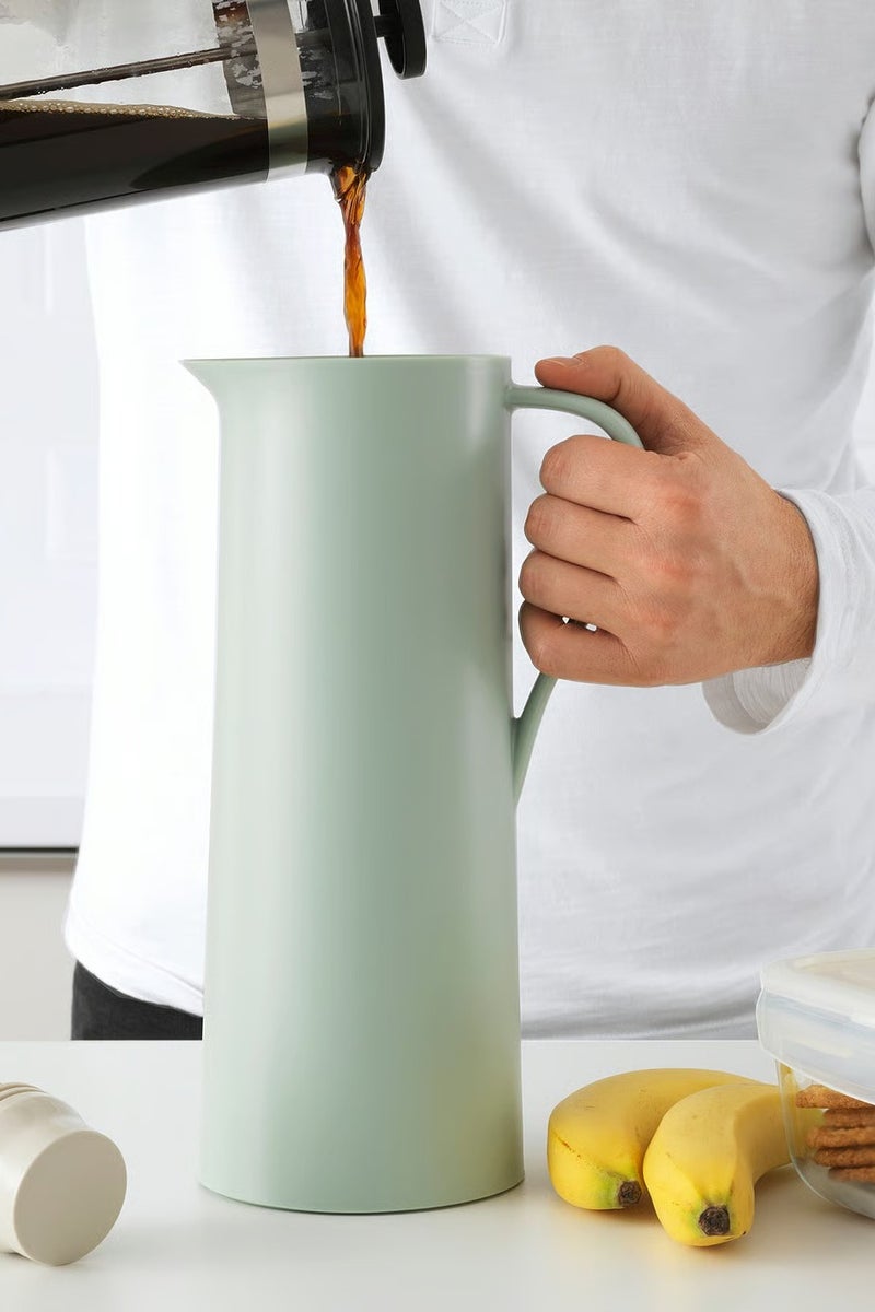 بيهوفد ترمس حافظ للحرارة، أخضر فاتح/بيج، ١ لتر - Image 3