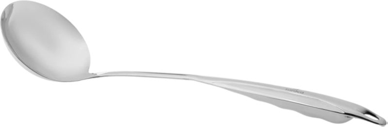 مغرفة كاراكا الفاخرة المصنوعة من الفولاذ المقاوم للصدأ، 34.5 سم × 9.5 سم، فضية اللون