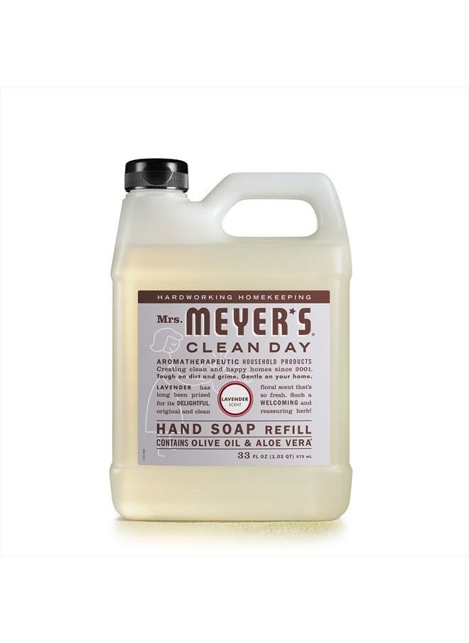 Mrs. Meyer's Clean Day - Mrs. Meyer's Hand Soap Refill, Made with Essential Oils, Biodegradable Formula, Lavender, 33 fl. oz - Image 1