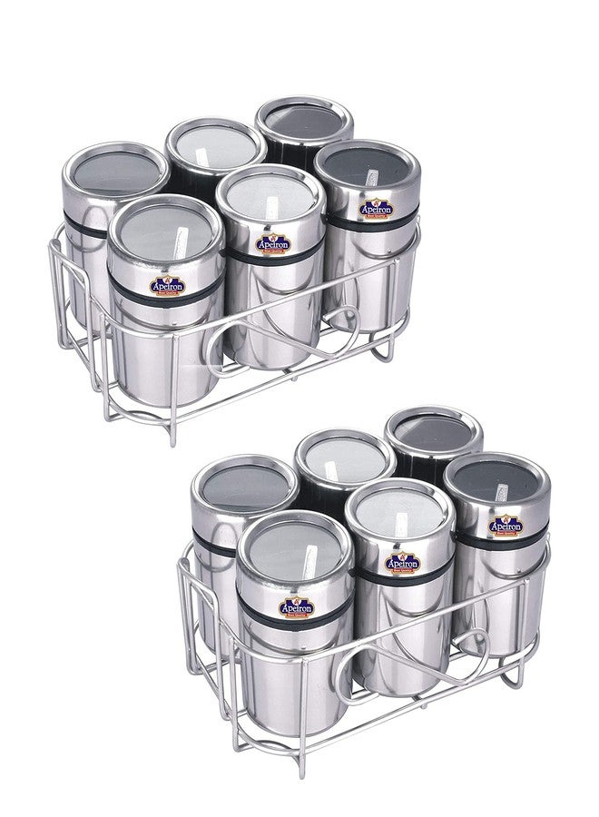 Apeiron Premium Spice Box and Masala Dabba - 6 Piece Set (Pack of 2) - Dry Fruit Container, Kitchen Storage Box - Image 1