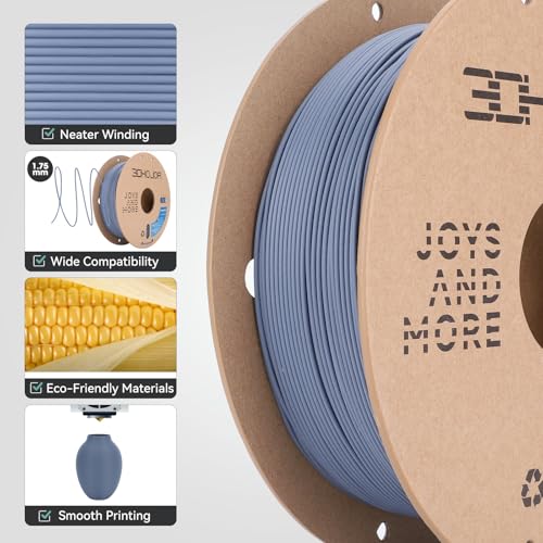 3DHoJor Matte PLA Filament 1.75mm, 1kg, Grey, 1.75mm Diameter, 2.2lbs Display Weight - Image 5