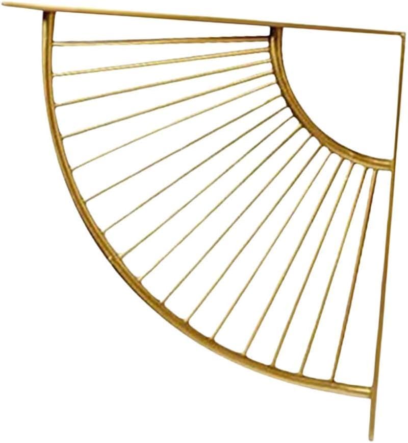 Gold Wall Mount Shelf Bracket Fan Shaped Multipurpose Storage Support for Bedroom Study Living Room - Image 3