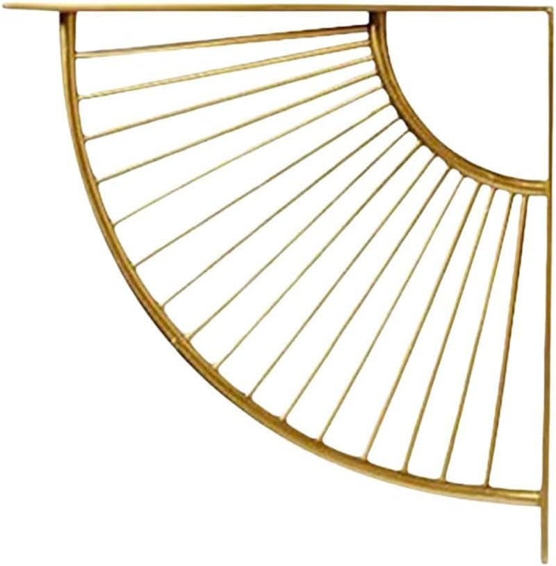 Gold Wall Mount Shelf Bracket Fan Shaped Multipurpose Storage Support for Bedroom Study Living Room - Image 5