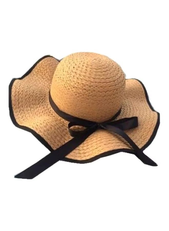 Generic Beach Straw Sun Hat for Women Foldable Wide Brim Hat UPF 50+ UV Protection, Packable Summer Travel Floppy Hat, Korean Style Vacation Sun Hat for Ladies 