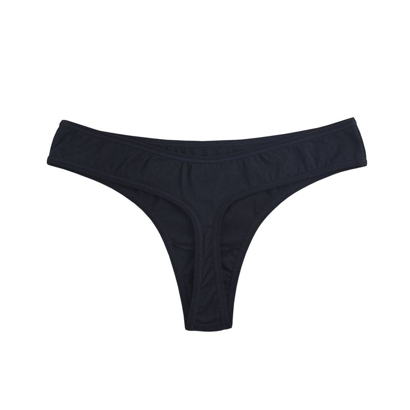 KNITLORD 6 Pack Women's Thongs Cotton Breathable Black Panties Bikini Underwear(S, Black 6pk) - Image 5