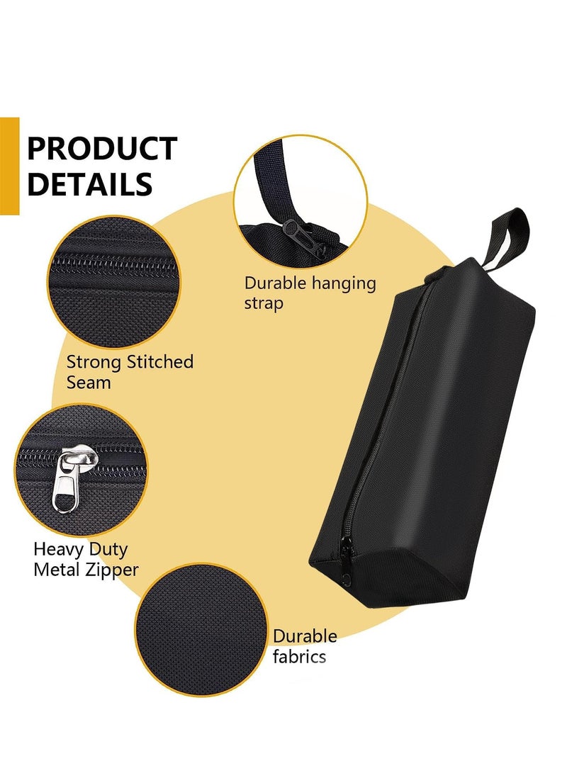 SYOSI 3 Pack Small Tool Bag with Zipper Heavy Duty Multi purpose Tool Pouch Bags with Waterproof Oxford Canvas Ideal for Tools Gadgets Cosmetics Stationary Black 9.8 x 3.3 x 2.7 Inch  - Image 4