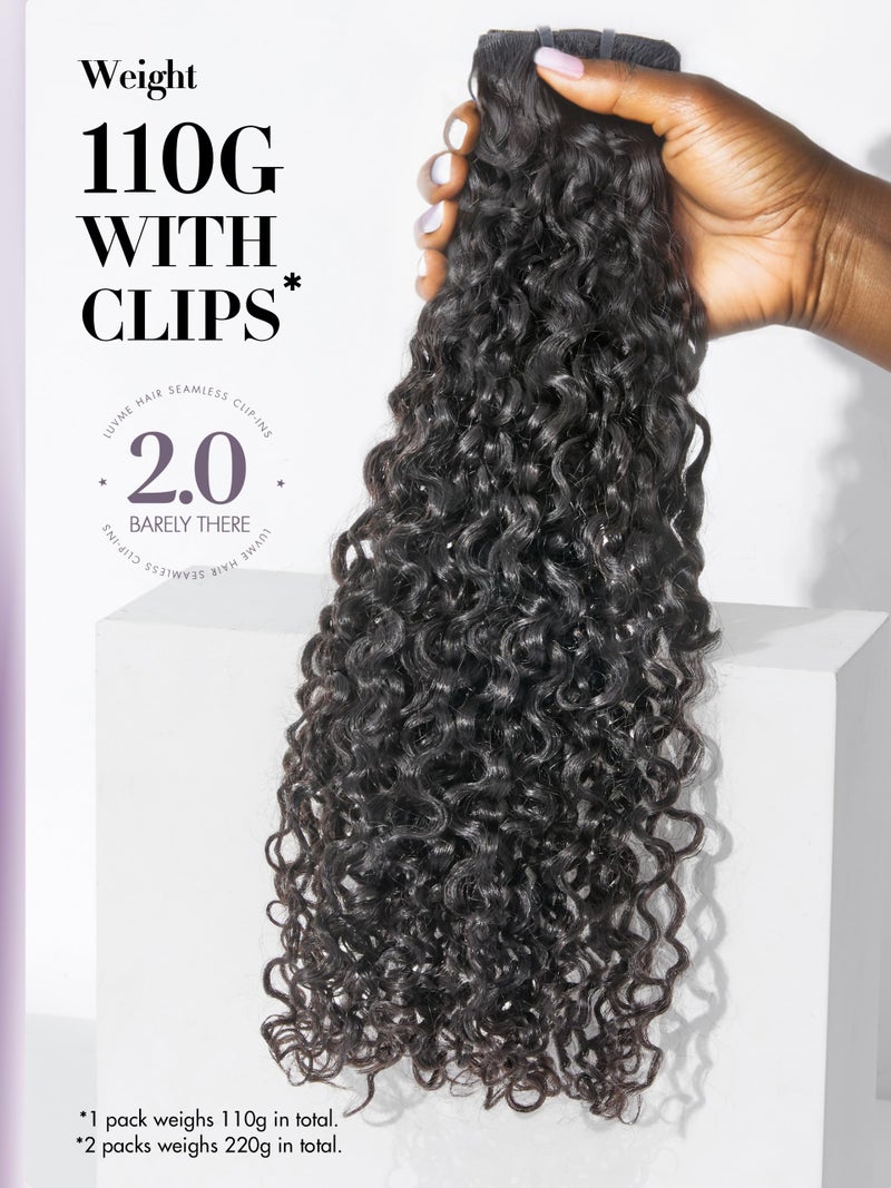 LUVME Invisible Messy Curly Clip in Hair Extensions Real Human Hair for Women, 14 Inch 110g 6Pcs, Remy Hair Clip Ins, Invisible Clip Ins for Daily Wear & Special Occasions - Image 2