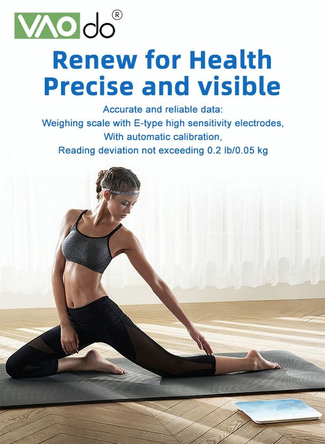 VAOdo High-precision Bathroom Scale Hidden LED Display Super Load-bearing Tempered Glass More Accurate Weighing With Sensitive Sensors Usb Interface Charging Weighing Scale - Image 4