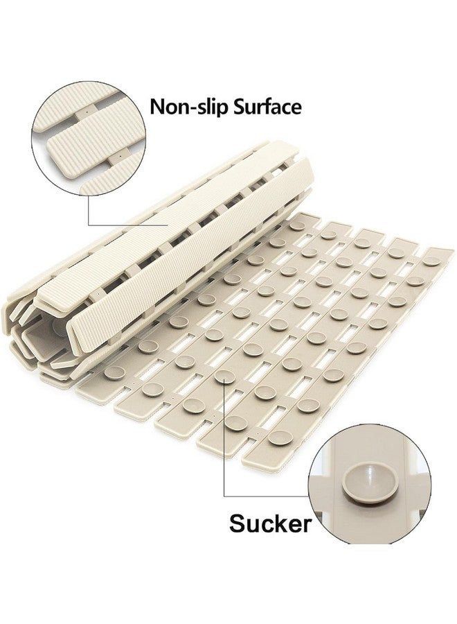 Home-Cloud Homecloud Shower Mat Bathtub Mat Non Slip, Bath Mat for Shower, with Suction Cups Drainage Holes, Foot Massage Exfoliating (Beige) - Image 2