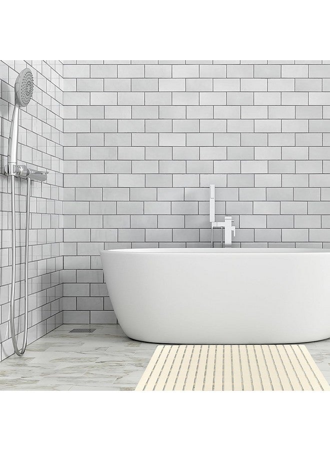 Home-Cloud Homecloud Shower Mat Bathtub Mat Non Slip, Bath Mat for Shower, with Suction Cups Drainage Holes, Foot Massage Exfoliating (Beige) - Image 3